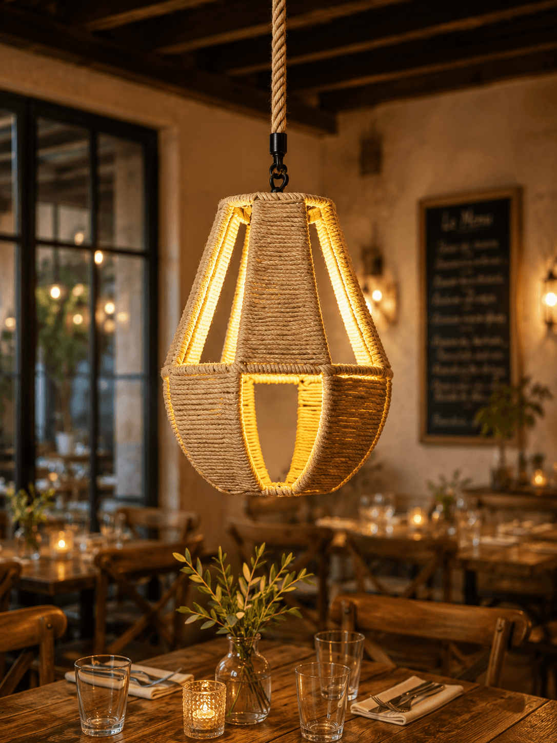 Suspension Artisanale en Corde – Style Bohème Chic