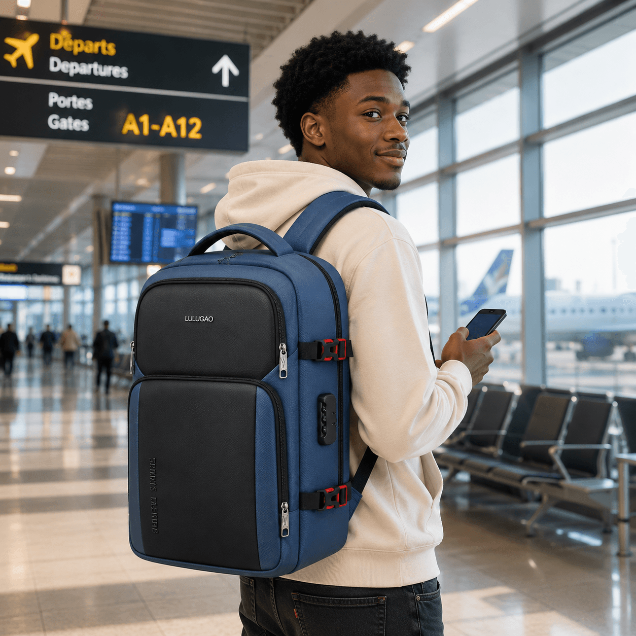 SAC À DOS PREMIUM POUR ORDINATEUR PORTABLE – 18 POUCES