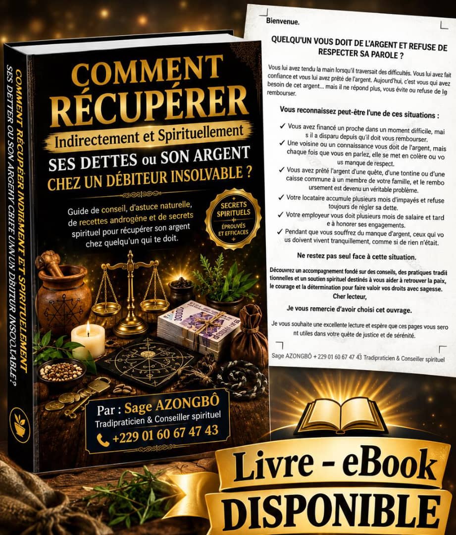 LIVRE PDF DES RECETTES NATURELLES pour réclamer indirectement et récupérer spirituellement ses dettes sans bruit chez les débiteurs insolvables.